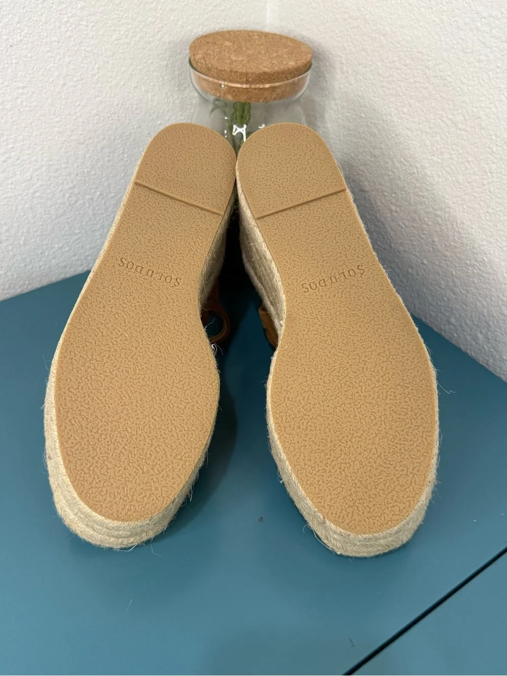 Soludos Tan Suede Espadrille Platform Sandals NWT